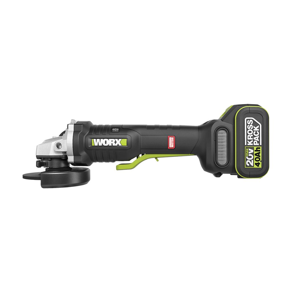 WORX|威克士 20V無刷角磨機套裝(帶急停/安全開關)(5.0Ah鋰電*2+6A充電器) 100mm WU835.1