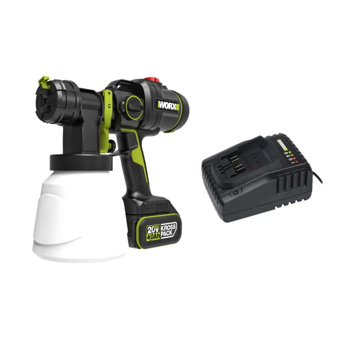 WORX|威克士 20V無刷噴漆機(4.0Ah鋰電*1+2A充電器) WU056
