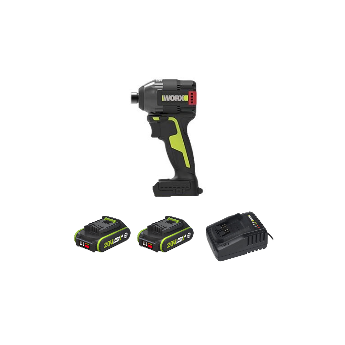 WORX|威克士 20V智能起子機(2.0Ah鋰電*2+2A充電器) 230Nm WU291D.1