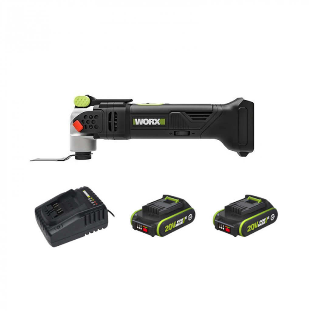WORX|威克士 20V多功能磨切機(2.0Ah鋰電*2+2A充電器) WU690.1