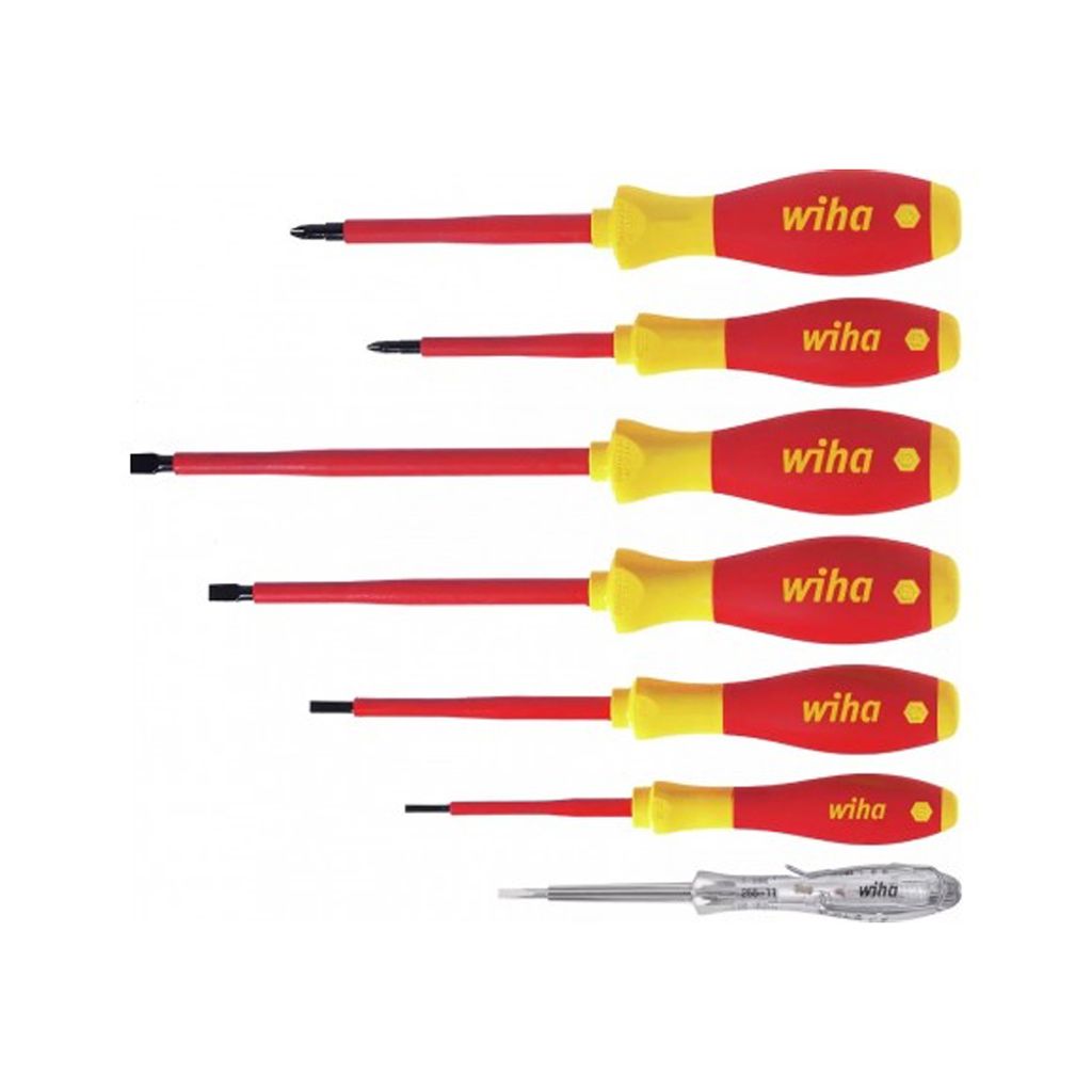 Wiha SoftFinish 電工絕緣螺絲批(一字/十字/測電筆) 7件套 WI00834