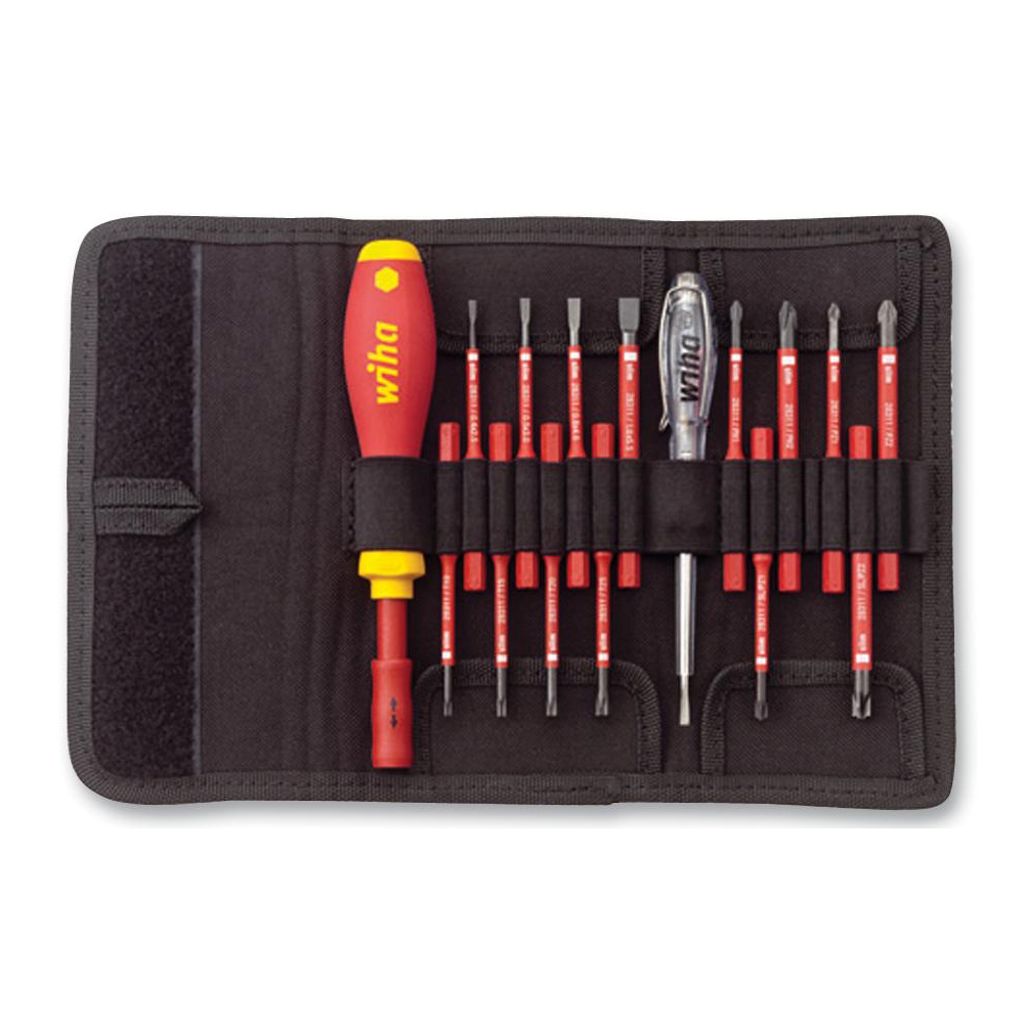Wiha SoftFinish 電工絕緣細桿可換頭螺絲批 16件套 WI36068