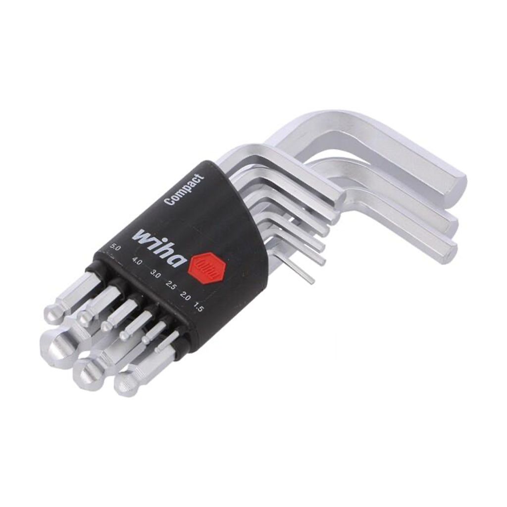 Wiha Compact 鍍鉻內六角短身六角匙 (波頭) 9件套 WI40411