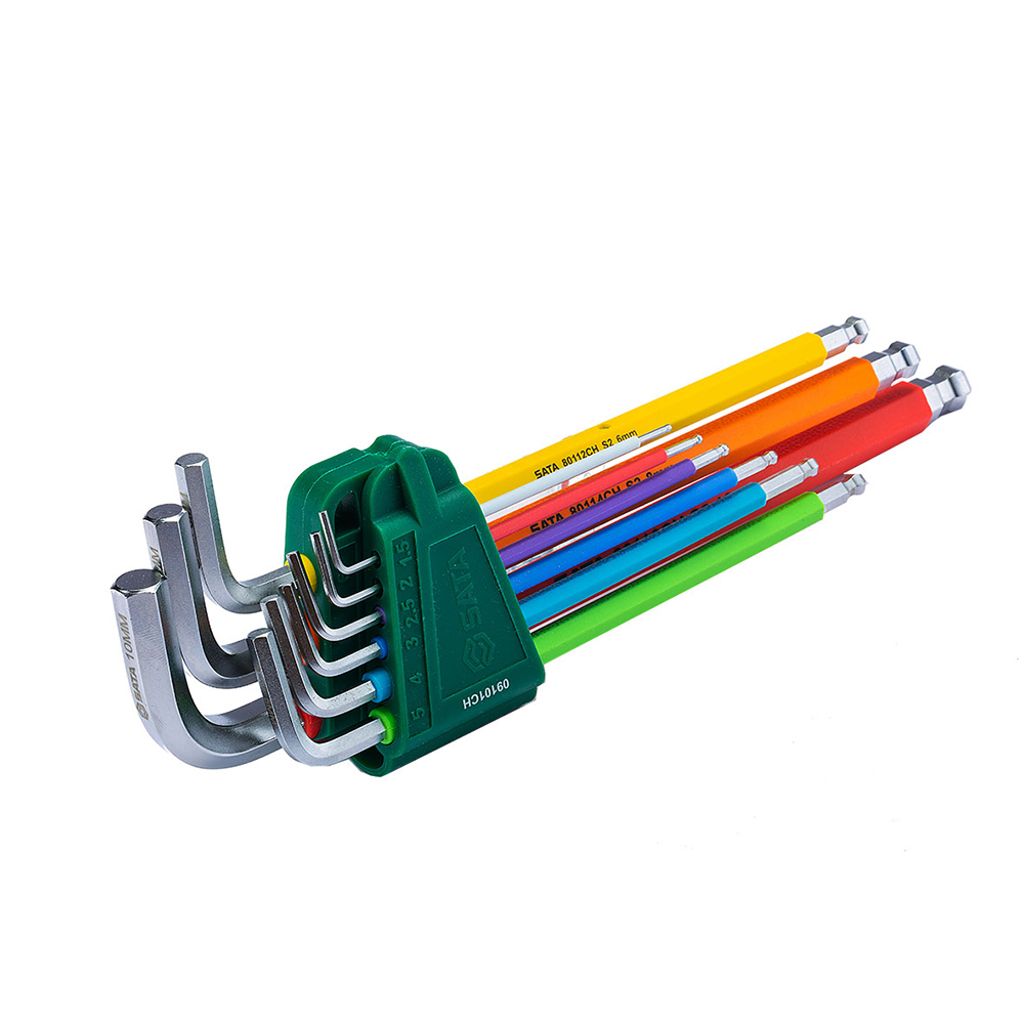 SATA|世達 彩虹系列球頭內六角組套 9件 ST09101CHBSJ