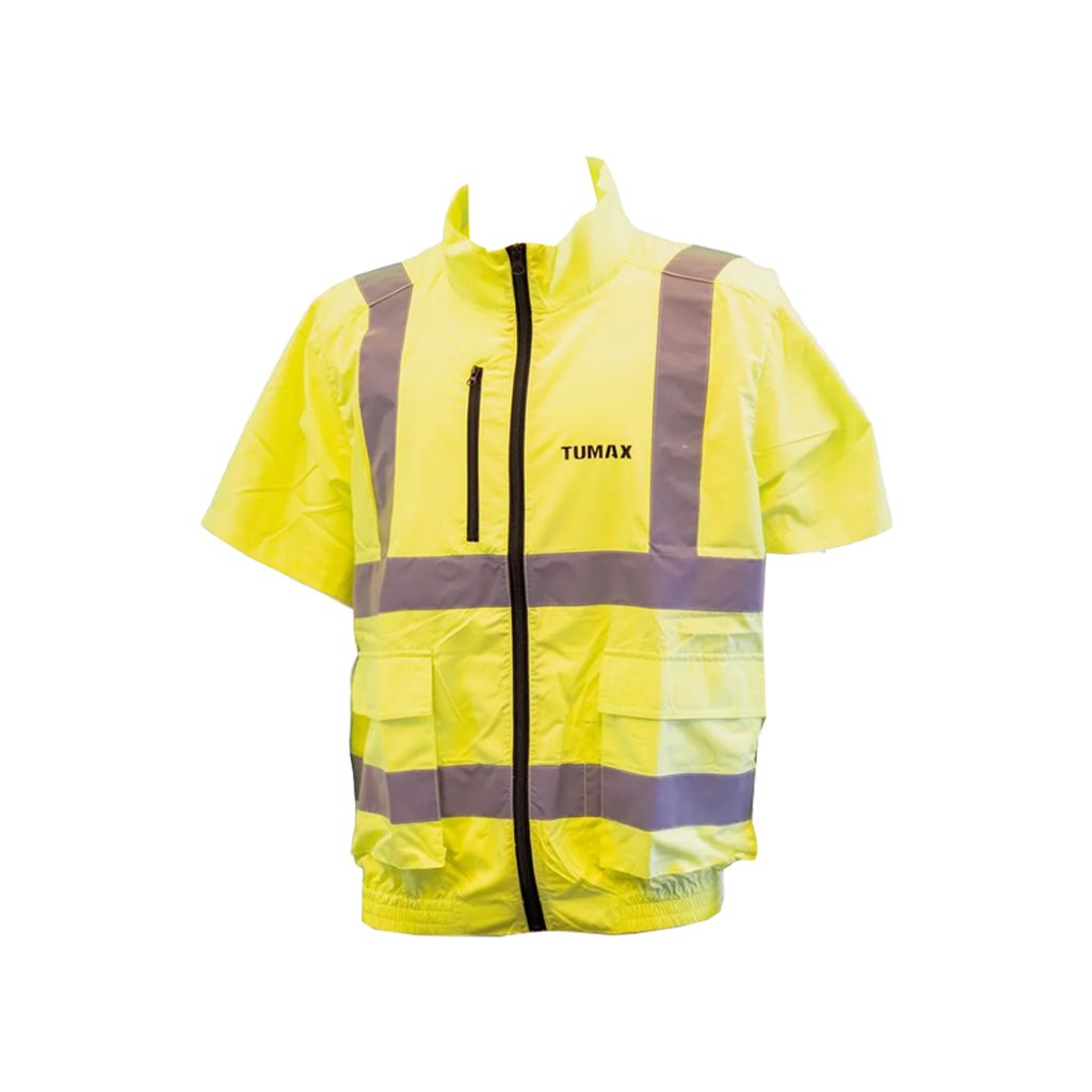 TUMAX 短袖黃色反光帶風扇衣套裝(帶24V充電寶) L碼 TU00020