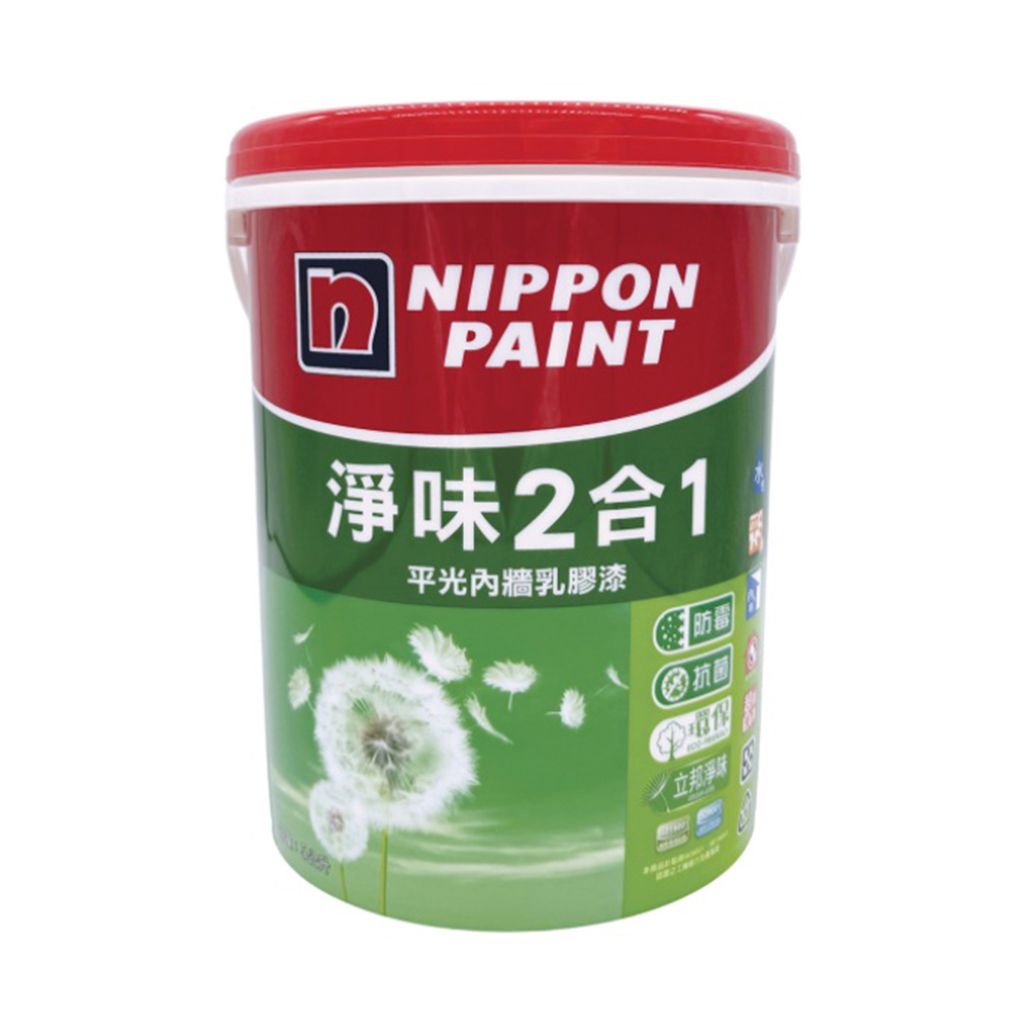 Nippon|立邦 淨味2合1平光內牆乳膠漆 白色 18.9L