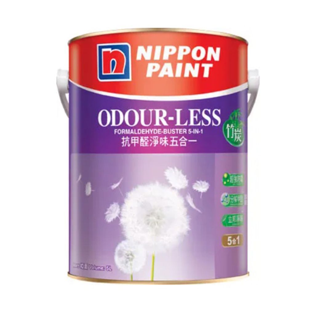 Nippon|立邦 抗甲醛淨味5合1 (竹炭配方) 內牆乳膠漆 夢幻千色 5L