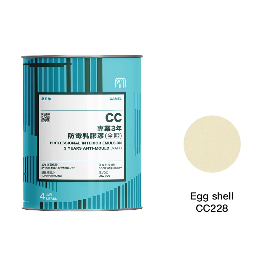 Camel|駱駝牌 專業3年防霉乳膠漆 CC228 蛋殼 4L