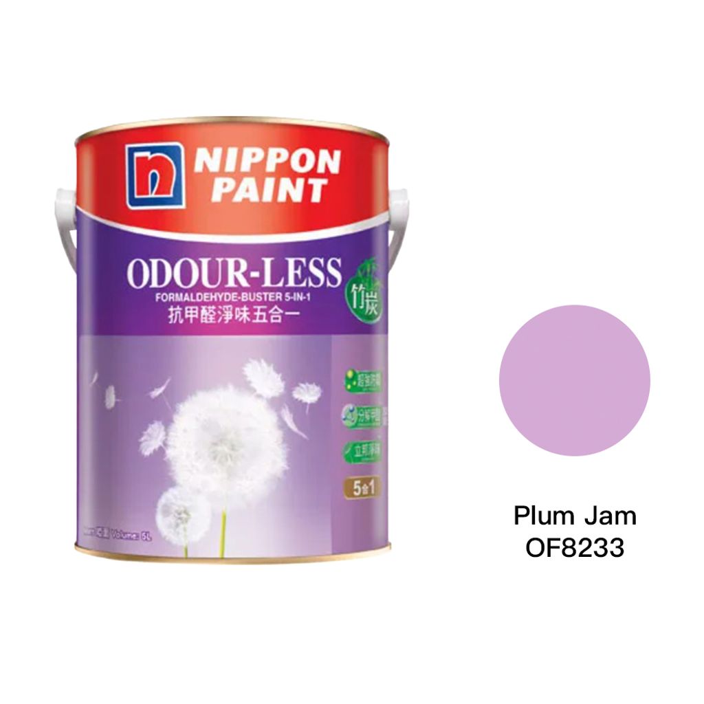 Nippon|立邦 抗甲醛淨味5合1 (竹炭配方) 內牆乳膠漆 OF8233 Plum Jam 1L