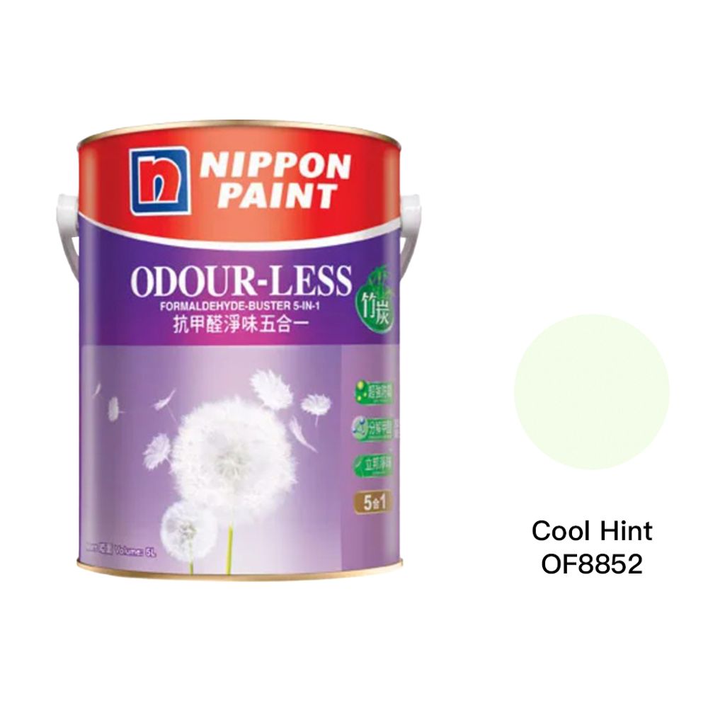 Nippon|立邦 抗甲醛淨味5合1 (竹炭配方) 內牆乳膠漆 OF8852 Cool Hint 5L