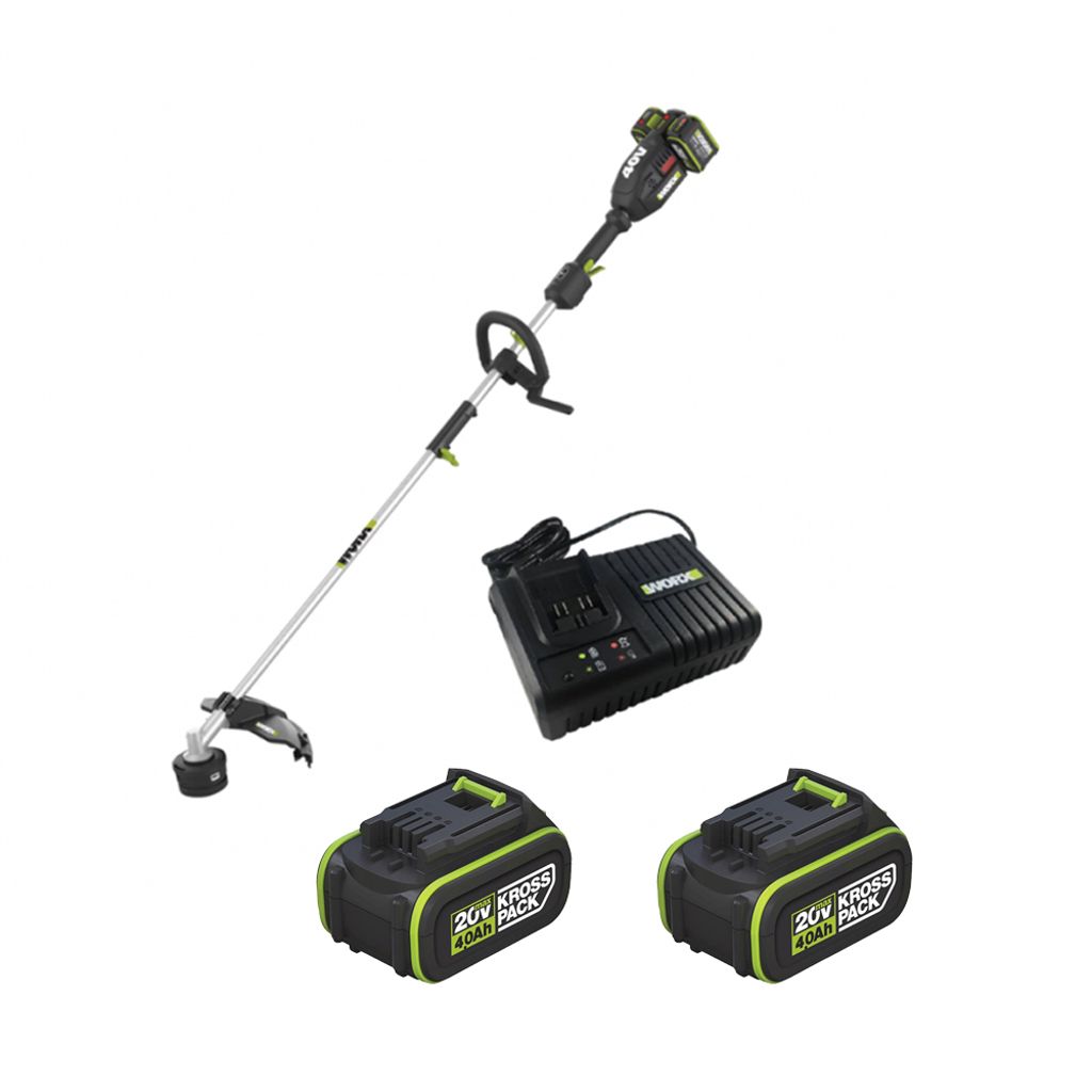 WORX|威克士 40V鋰電無刷多用途割草機套裝(4.0Ah鋰電*2+6A充電器) WD184