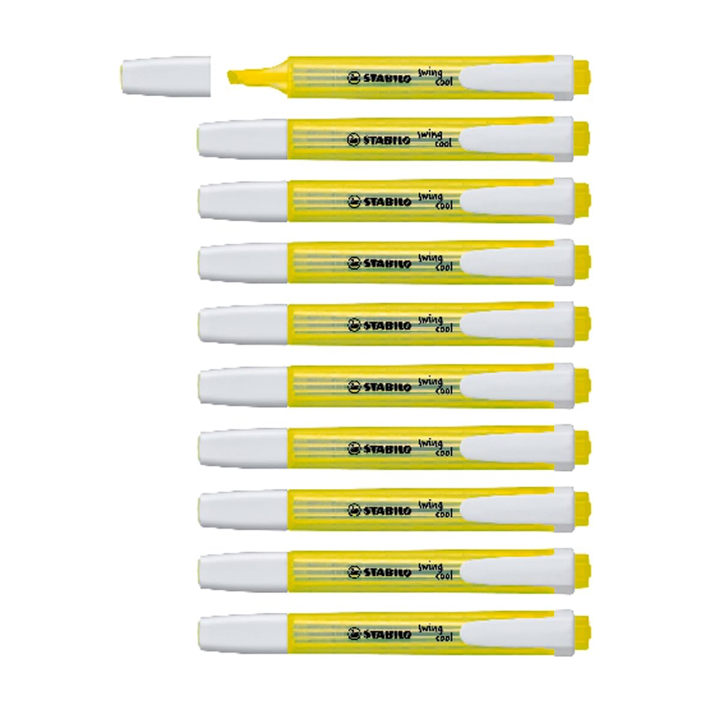 Stabilo Swing Cool 螢光筆 黃色 #275 10支/盒
