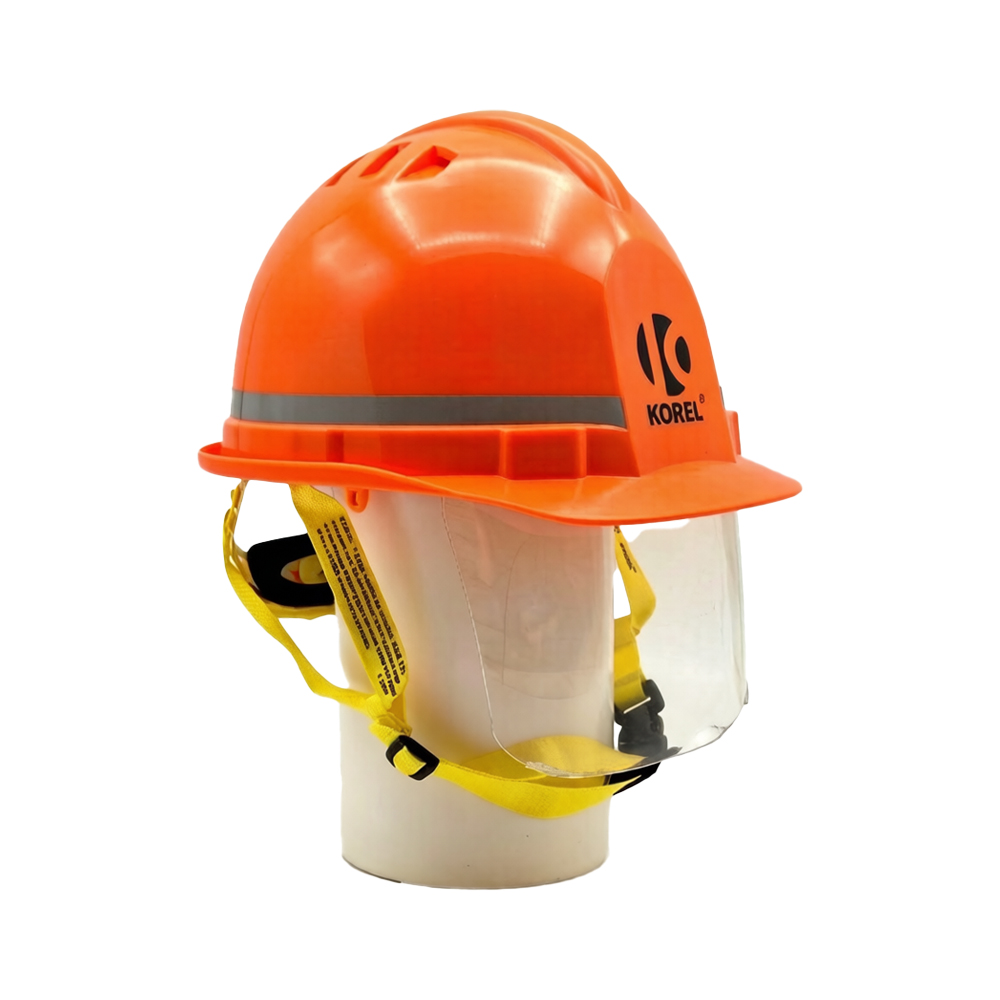 korel 安全帽 (橙色) 有氣孔+短舌+轉子+織帶膽+連 7D Y帶+連鏡片 KVS-RNWDV (20個/箱)