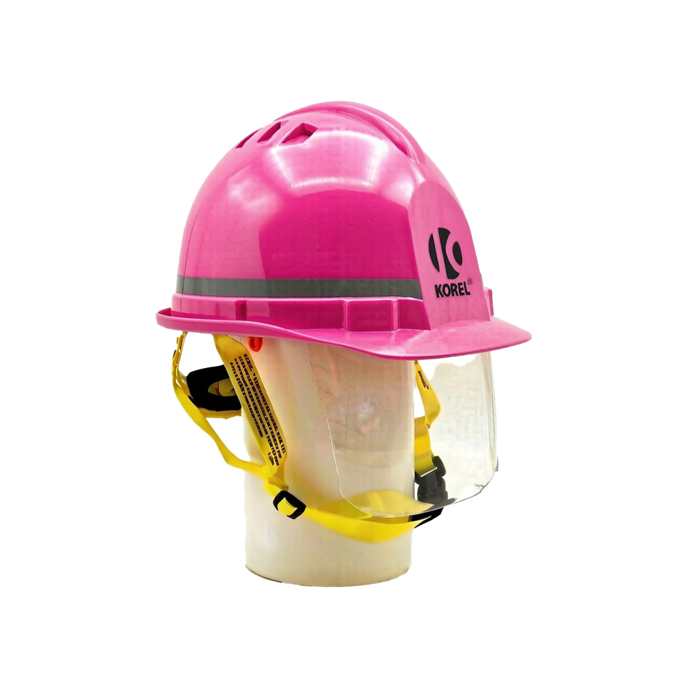 korel 安全帽 (粉紅色) 有氣孔+短舌+轉子+織帶膽+連 7D Y帶+連鏡片 KVS-RNWDV (20個/箱)