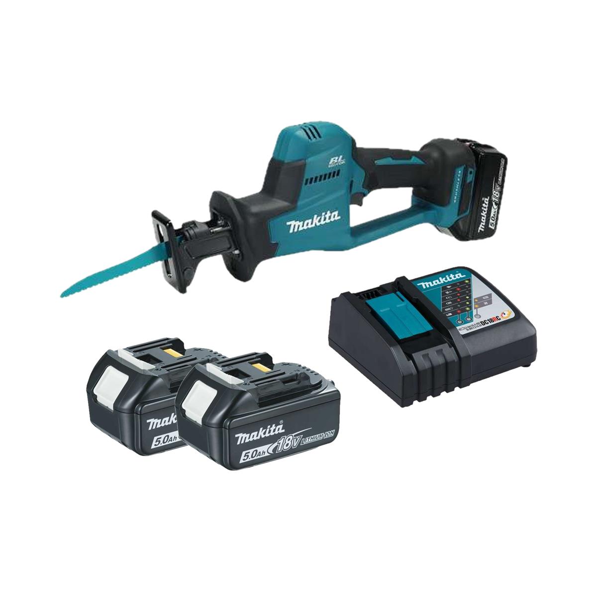 Makita|牧田 充電式往復鋸 18V 套裝 DJR189RTJ (含電池5.0 Ah x 2 + 快速充電器)