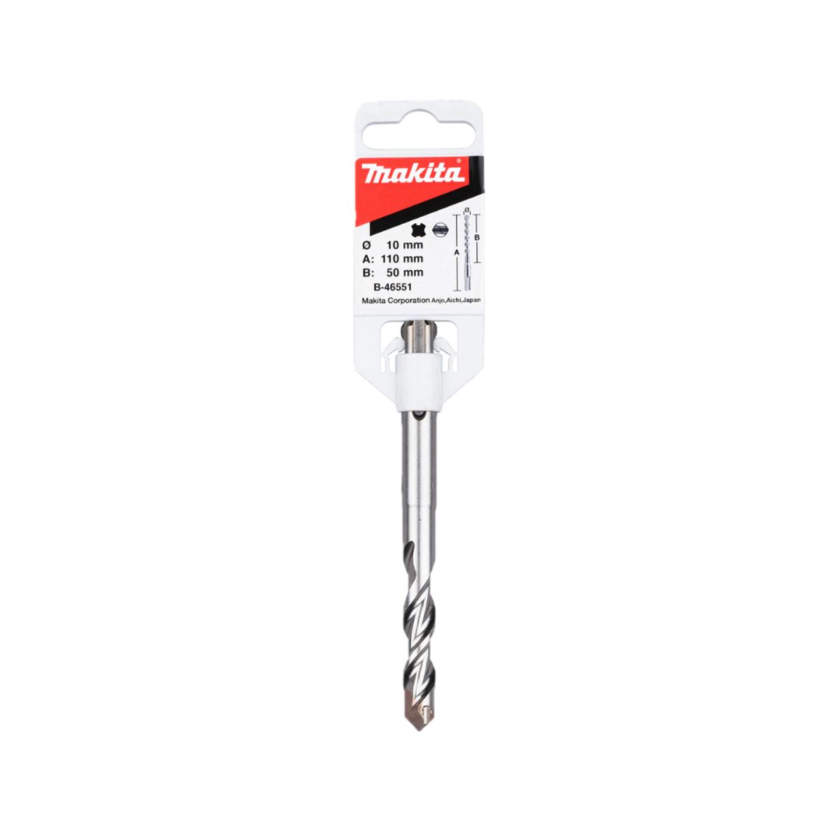 Makita|牧田 V PLUS 四坑鑽頭(兩刃) 10*110mm B-46551